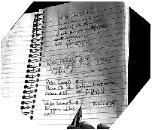 Figure 5: Shared field notebook (sample #6 was logged by the physician, all others