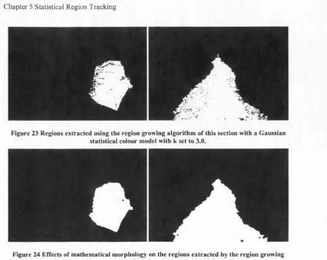 Figure 24 Effects of mathematical morphology on the regions extracted by the region growing 