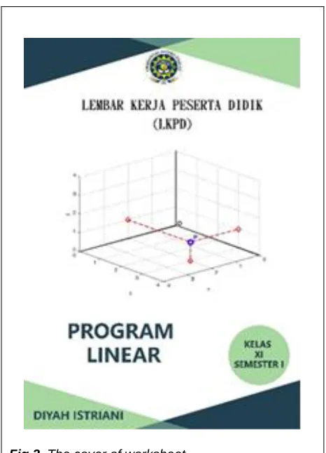 Fig 2.  The cover of worksheet 