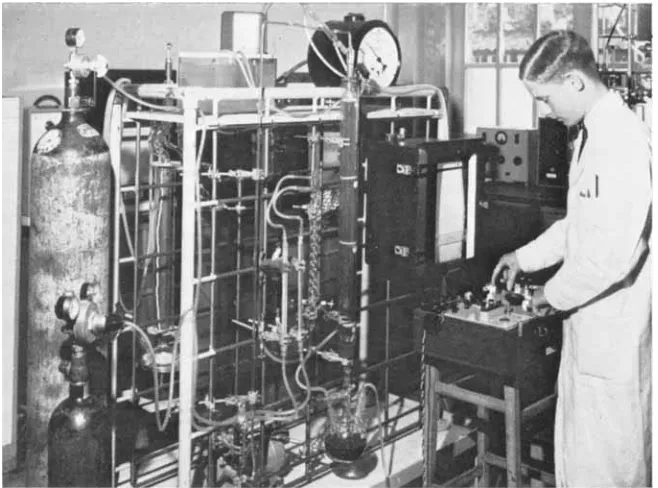 Fig. 1 hydrogenations design. Reactors The growing industrial interest in trickle column reuctors.for continuous liquid-phase and oxidations necessitates laboratory work on bolh reactor and catalyst of the kind shown here are used in the Johnson Matthry Research Laboratories 
