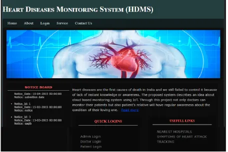 Figure 7: Homepage Snapshot of HDMS 
