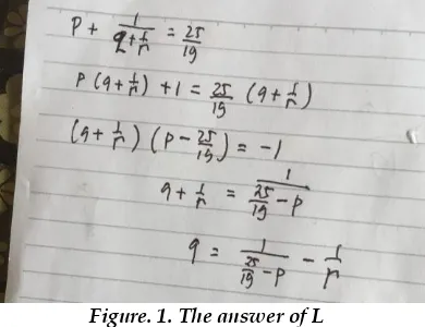 Figure. 1. The answer of L 