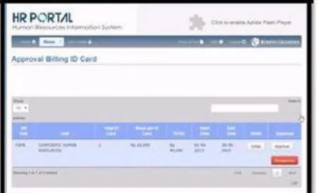 Fig. 6.  Billing approval invoice page 