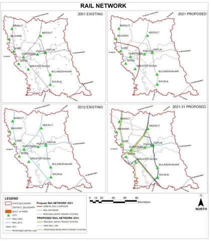 Figure 4: Rail Network in U.P sub region 