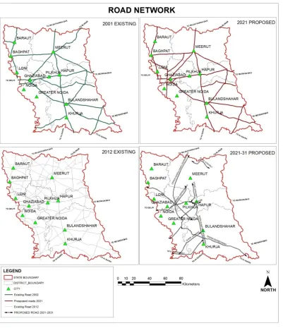 Figure 1: Road Network in U.P Sub-Region 