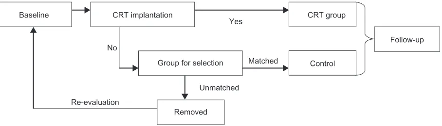 Figure 1 study scheme.Abbreviation: CrT, cardiac resynchronization therapy.