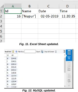 Fig. 11. Excel Sheet updated.  