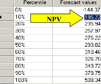 Figure 5 Selecting the NPV Objective 