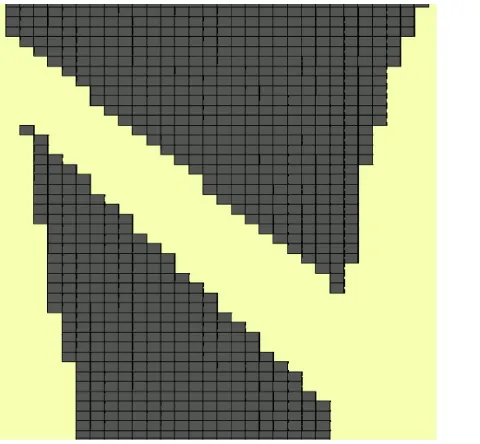 Figure 2 The osteotomy wedge is shown for definition of the voxels that have to be removed (two-dimensional image for better visualization, the model was three-dimensional).