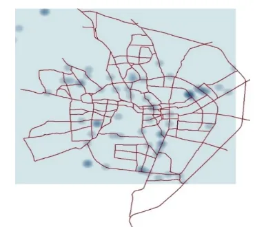 Fig. 1 Kernel density map for Bicycle accidents 