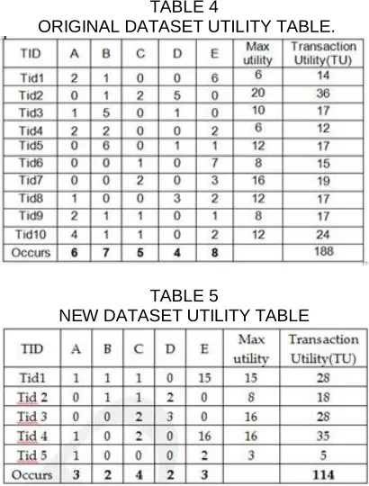 TABLE 4   ORIGINAL DATASET UTILITY TABLE. 