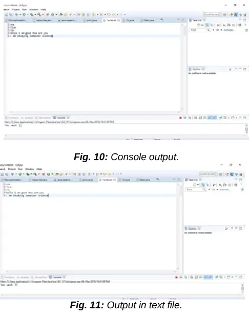 Fig. 10: Console output. 