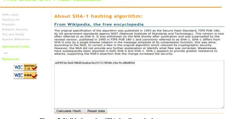 Table 3. SHA-1 Output   