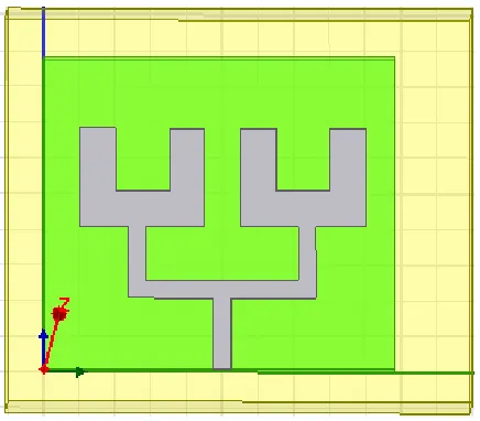 Fig 2:  Geometry of U-shaped microstrip array      antenna 2.6 6G  mm wave U-shaped antenna design:  