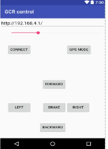 Figure 15 . Initial experimental Android App that uses  WI-FI instead of Bluetooth.  