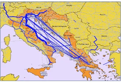 Figure 5: The results of the “Cube” Model in the Adriatic Sea zone - Year 2025  
