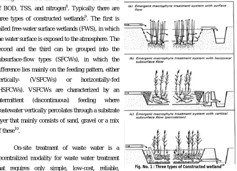 Fig. No. 1 : Three types of Constructed wetland10 