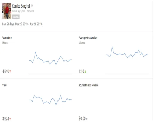 Figure 2: Detailed analytics of a YouTube channel 