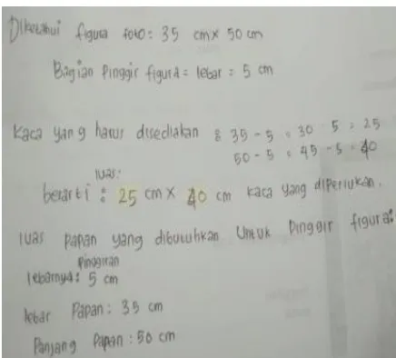 Figure 1 . One of the students' solutions for the mathematical reasoning problem 