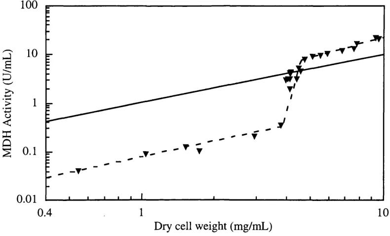Figure 3.3-d The log-log plot of G6concentrations of up to  PDH product formation in relation to biomass concentration in SBD4 fermentation