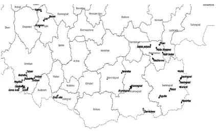 Figure 1. Distribution of O. vulgare subsp. hirtum according to herbarium material of SO, SOM and SOA