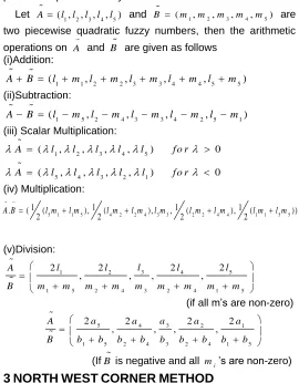 table (Variable x ).Below is a description of the steps    STEP 1: The first assignment made in the cell occupying   the upper left hand (North – West) corner of the transportation 