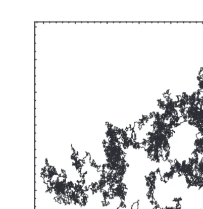Fig. 1. – Gaussian random walk (Brownian) obtained by Monte Carlo simulation in the absenceof absorption