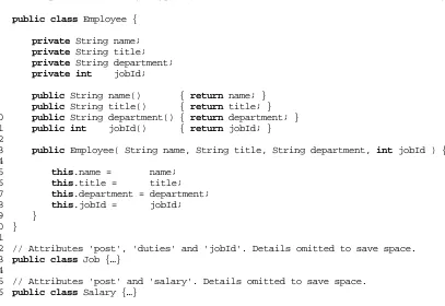 Figure 12. Classes representing relational tuple types