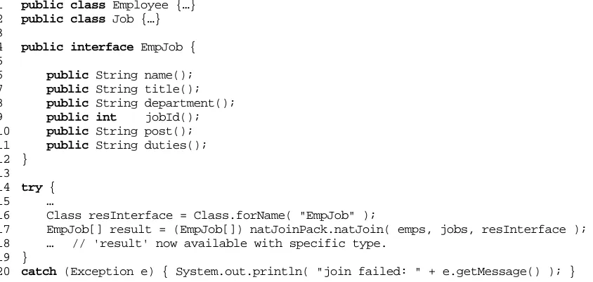 Figure 14. Specifying a statically defined result type