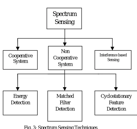 Fig. 3: Spectrum Sensing Techniques 