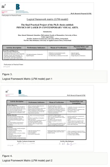 Figure 3. Logical Framework Matrix (LFM model) part 1