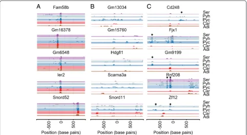 Fig. 4 3across cell types.Adix-axis ranges from 1000 bases upstream to 1000 bases downstream of the annotated end site with the annotated end site at position zero