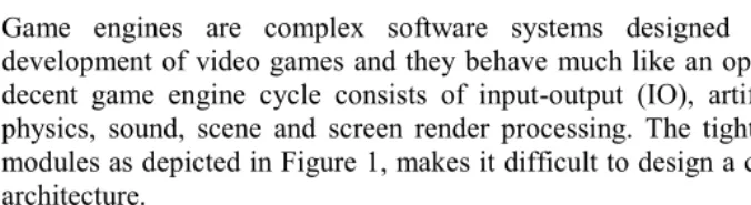 Figure 1. Interaction of modules in a game engine. 
