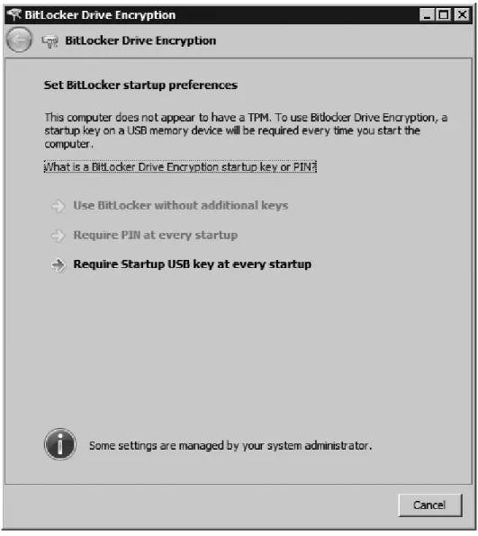 Figure 5.12  USB Startup Key Selection Screen