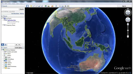 Figure 1 The appearance of globe at the opening page of GoogleEarth. 