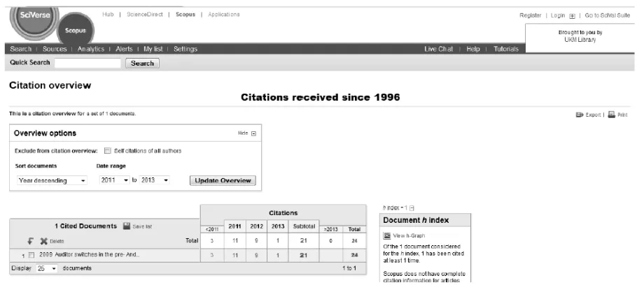 Figure 3. Citation reports in Web of Science and Scopus 