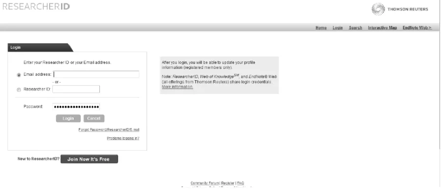 Figure 4. Researcher ID in Web of Science 