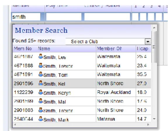 Figure 5 - Search for member by name 