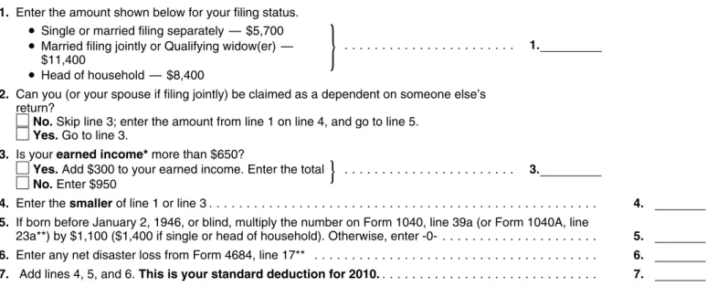 figure his standard deduction. Because he is sent to assessment for any additional tax either
