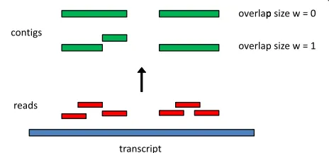 Figure 2 Example construction of true assemblies with differentminimum overlap lengths