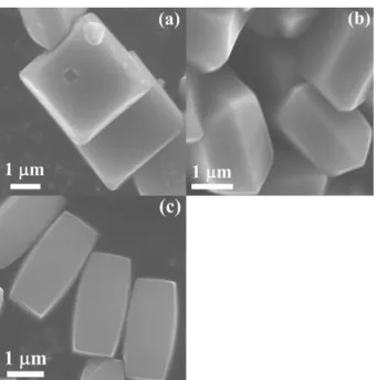Figure S2. The SEM images of the TiO 2  samples. (a) T 001 , (b) T 101 , and (c) T 010 