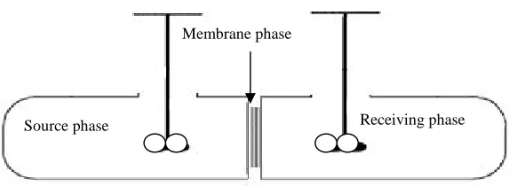 Fig. 2 Schematic illustration of the glass diffusion cell set up with two independentcompartments used for experiments