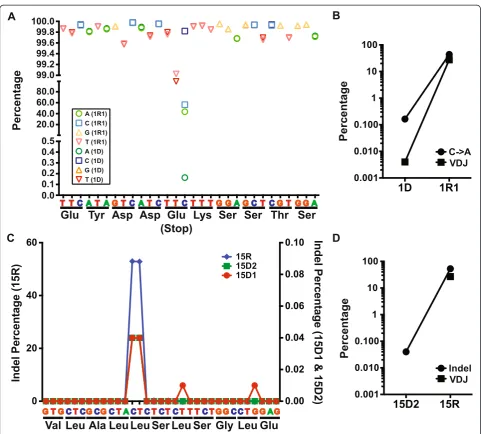 Figure 4 Targeted resequencing of relapse-specific mutations in diagnostic DLBCL. (A)the clonal evolution pattern represented by the dominant Vin pair 1D and 1R1