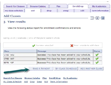 Figure 12: Student Payments Dialog Box. 