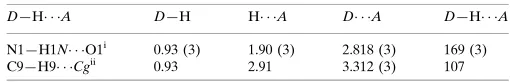 Table 1Hydrogen-bond geometry (A˚ , �).
