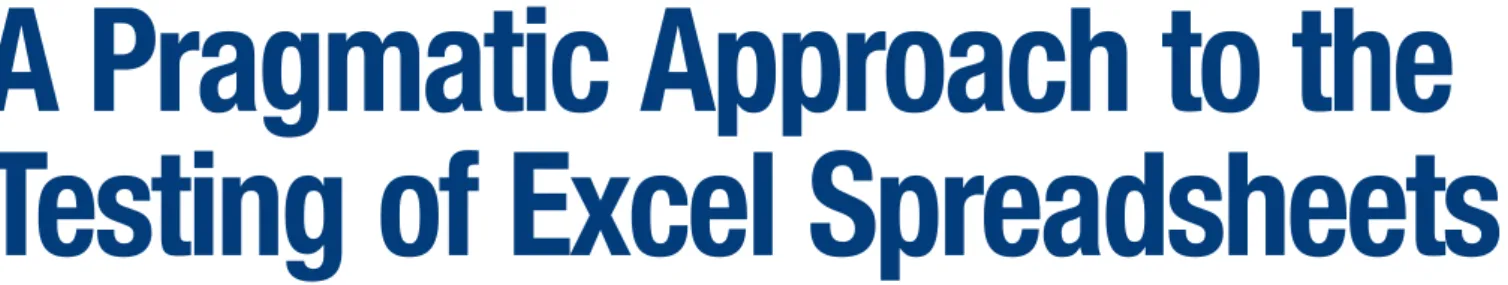 Figure 1:  Amended V model for Excel Spreadsheet Validation