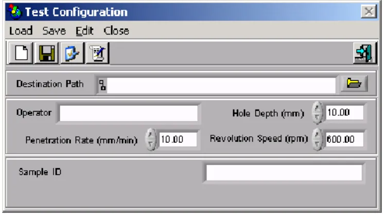 Figure 10 – “Test Configuration” control panel with the Automatic Name function disenabled 