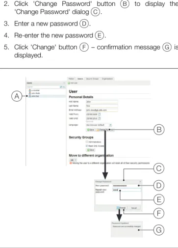 Fig. 5.10 Amending User PasswordsA BDEFG C