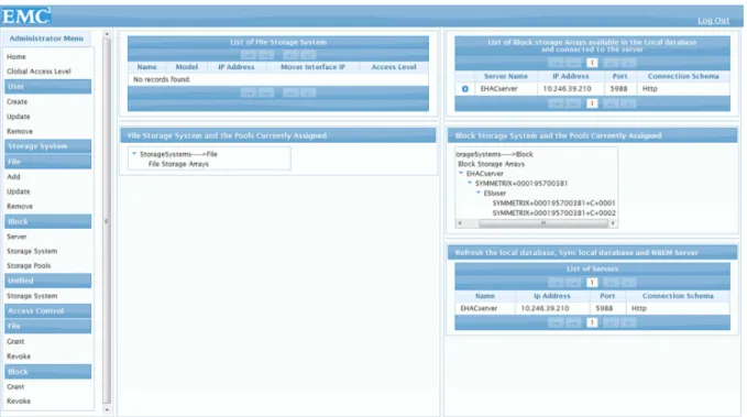 Figure 8 shows the EMC admin console where the “ESIuser” has been granted access  to 2 storage pools residing in block Symmetrix VMAX storage id ending in 381