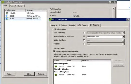 Figure 6:    VMware iSCSI Port 1 Configuration Details 